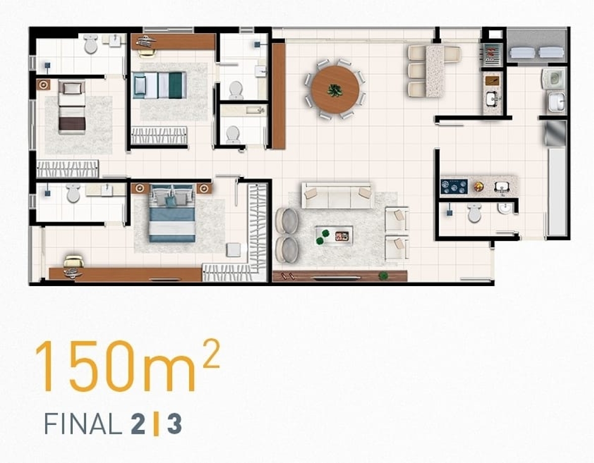 150 m² - 3 Suítes