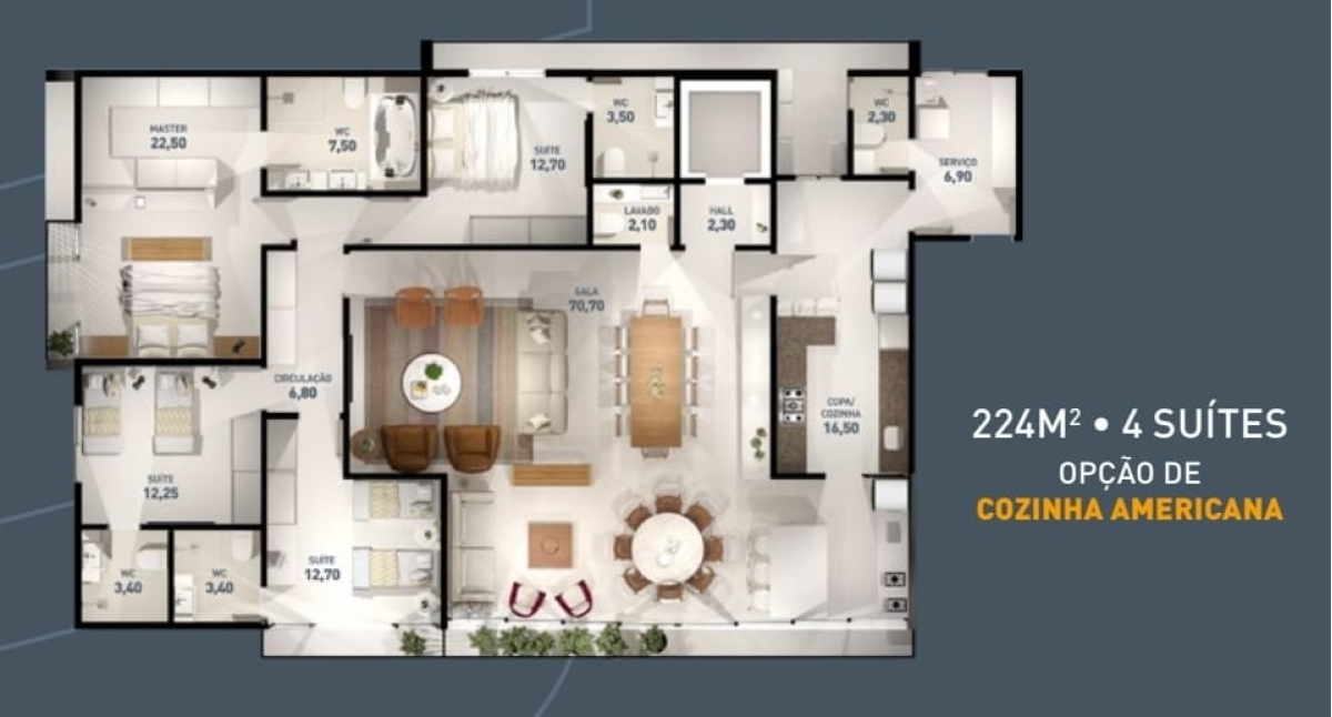 223 m² - 4 Suítes