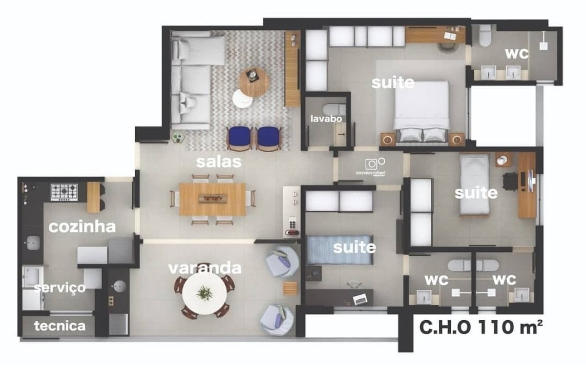 3 Suítes - 110 m²