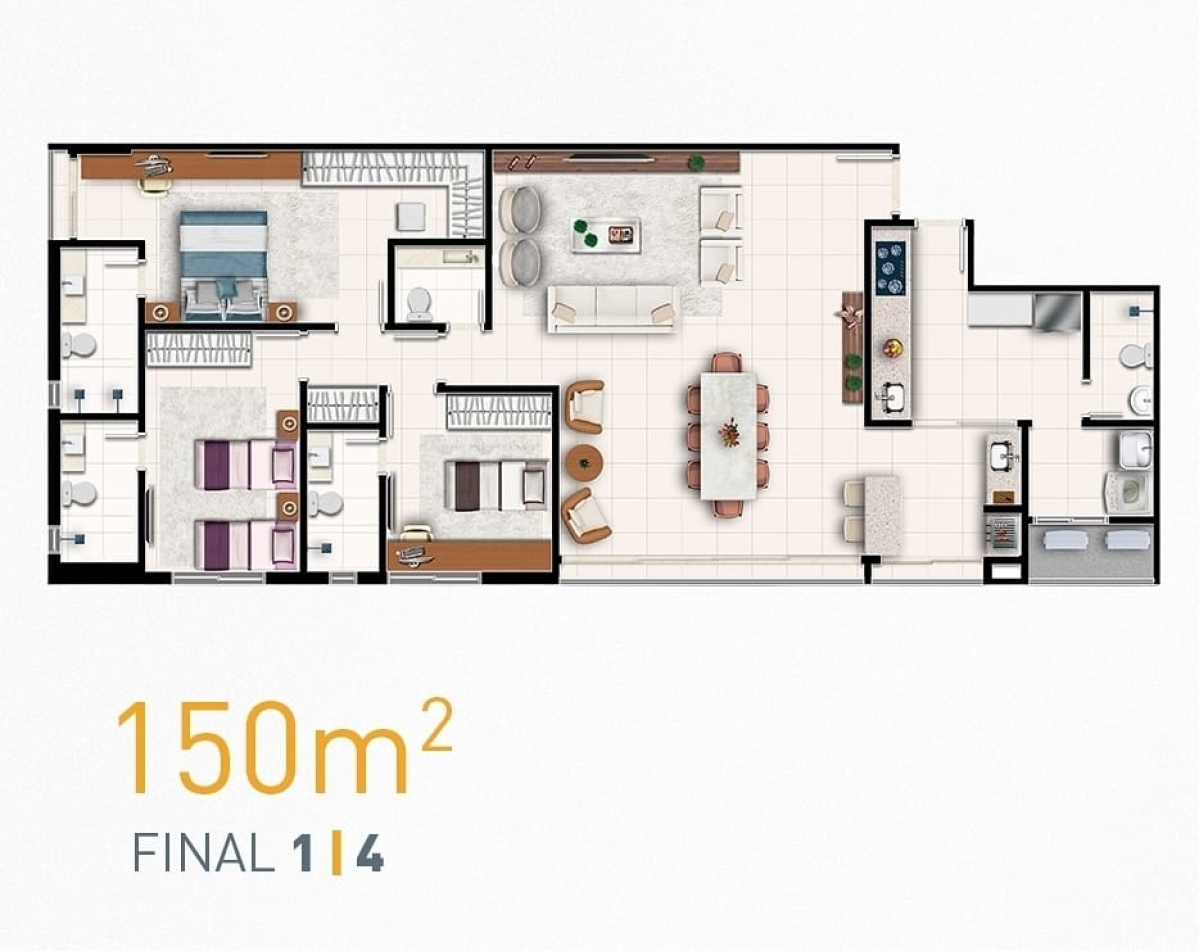 150 m² - 3 Suítes